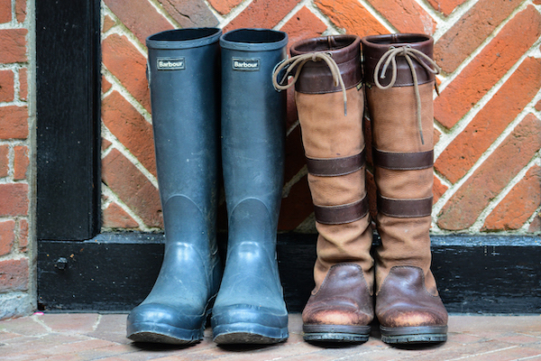 Wellies for walking at Gidleigh Park